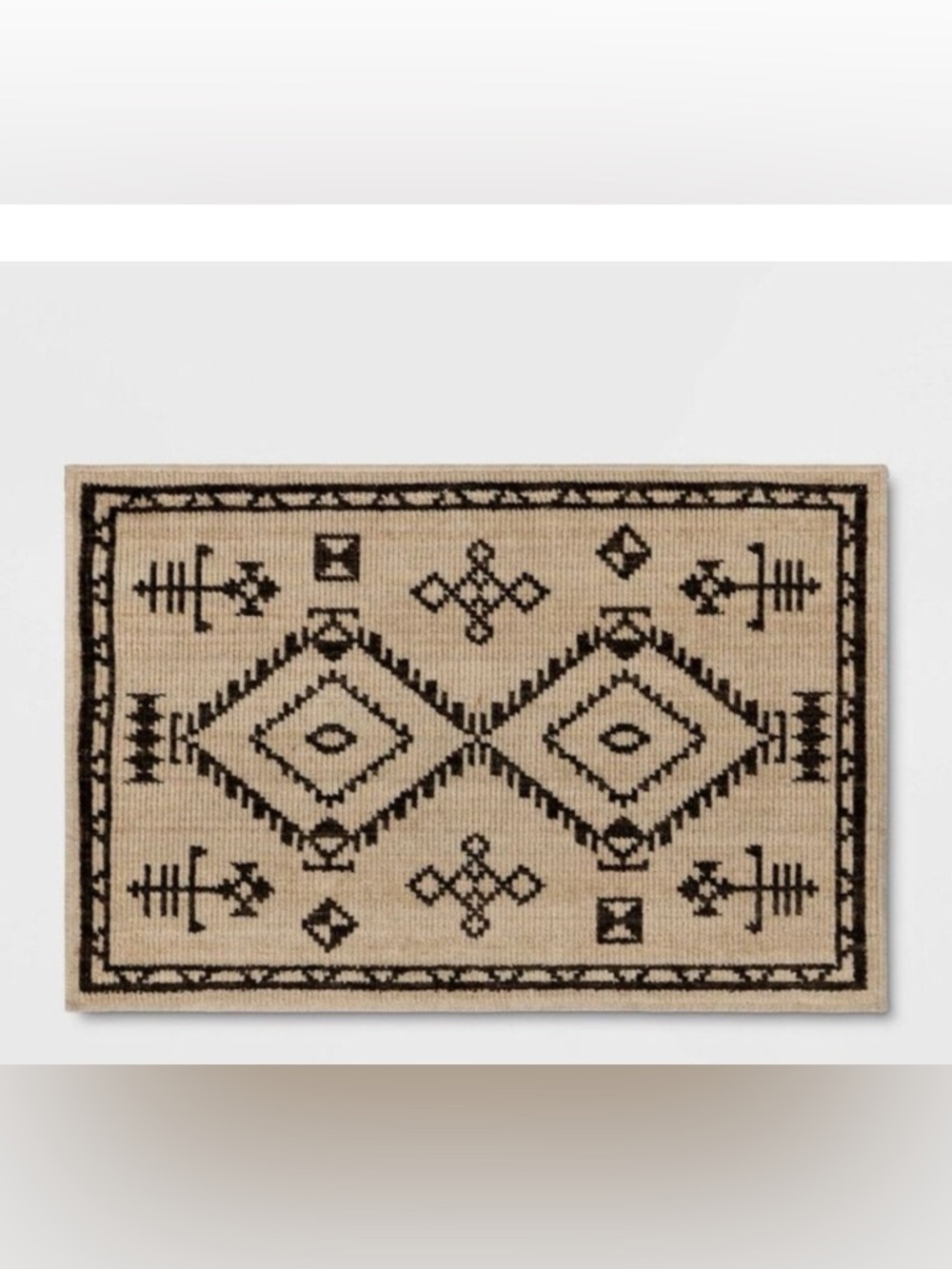 NEW! Threshold 2x3' Woven Accent Rug Black/Tan
